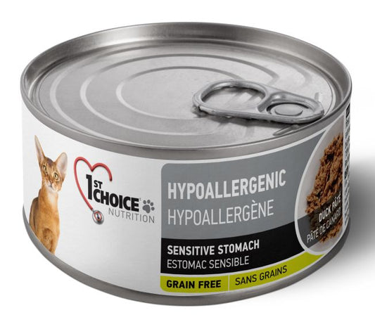 1st Choice - Cat Adult Hypoallergenic GF Duck Canned Pate 156g