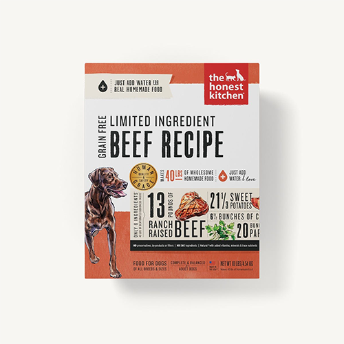 The Honest Kitchen Limited Ingredient Beef Recipe Dehydrated Dog Food, 10-lb box