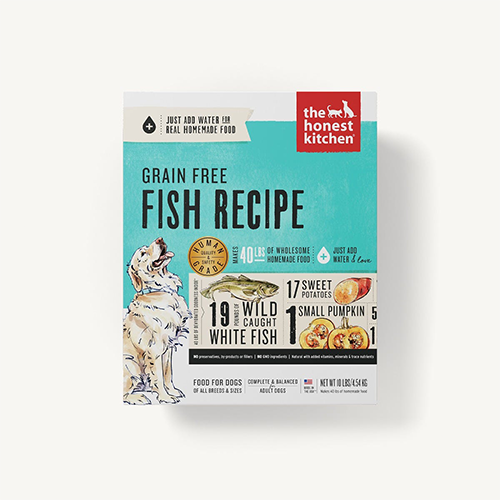 The Honest Kitchen Fish Recipe Grain-Free Dehydrated Dog Food, 10-lb box (Size: 10-lb box)