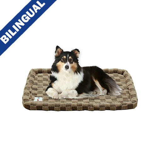 Ruff Love - Pet Crate Bed - Bolster Style Faux Fur & Sherpa - 18" X 12"