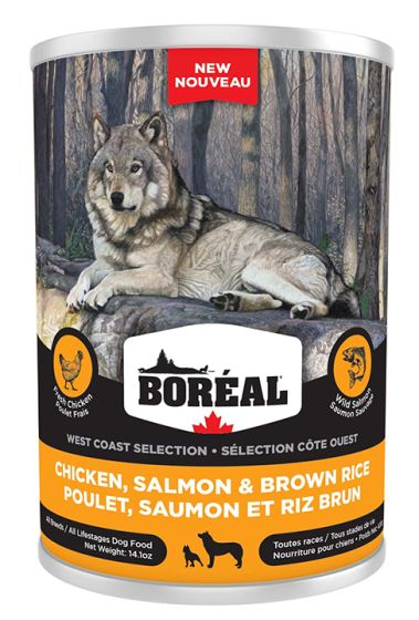 Boreal West Coast Chicken Salmon & Brown Rice Canned Dog Food - 690g