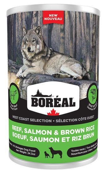 Boreal West Coast Beef Salmon & Brown Rice Canned Dog Food - 690g