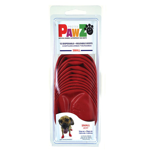Pawz Waterproof Dog Boots, Red, Small