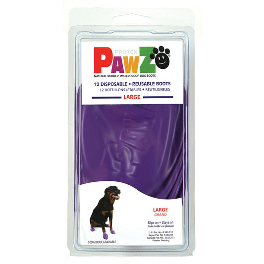 Pawz Waterproof Dog Boots, Purple, Large