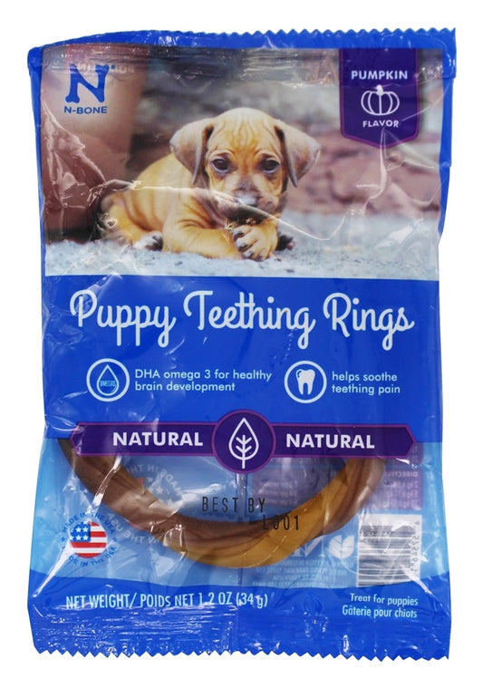 N-Bone Puppy Teething Ring Pumpkin Flavor Dog Treats