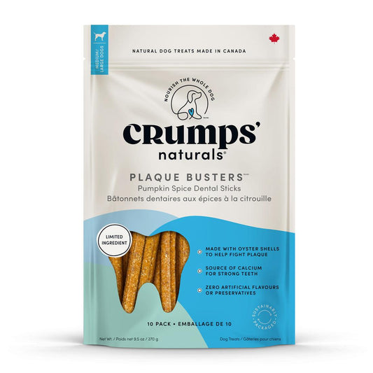 Crumps' Naturals Plaque Busters Pumpkin Spice Dental Sticks Dog Treats, 7-in, 10-pk (Size: 10-pk)