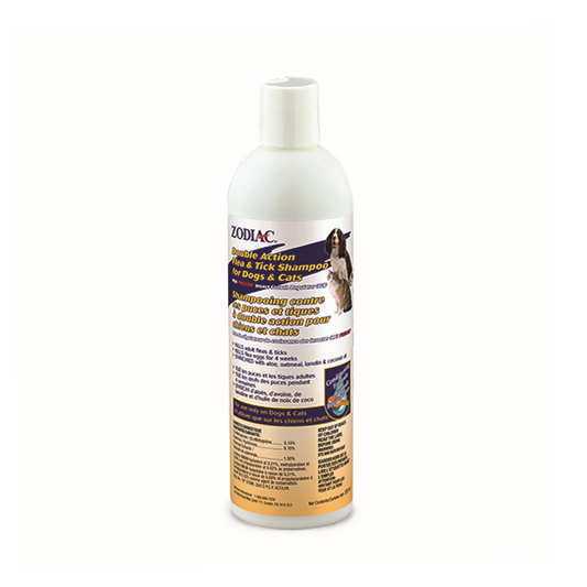 Zodiac Double Action Flea & Tick Shampoo for Cats & Dogs, 355-mL