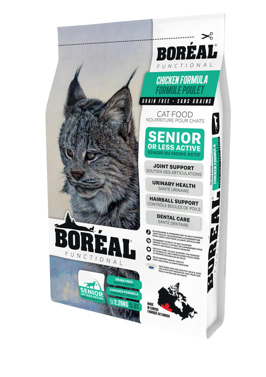 Boreal Functional, Senior and Less Active, All Breeds, Chicken Formula Dry Cat Food, 2.26kg (Size: 2.26kg)