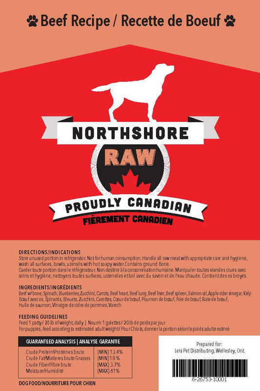 Northshore RAW Beef Patties Frozen Dog Food, 3.6-kg (Size: 3.6-kg)
