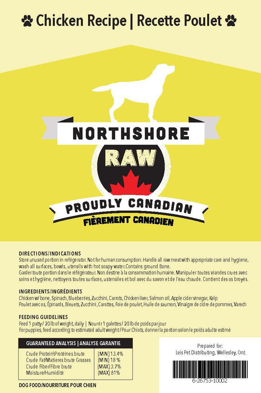 Northshore RAW Chicken Patties Frozen Dog Food, 3.6-kg (Size: 3.6-kg)