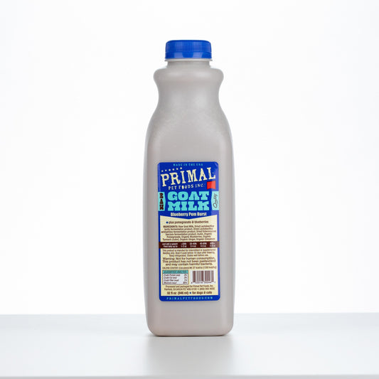 Primal Raw Frozen Goat Milk 'Blueberry Pom Burst' for Dogs & Cats, 32-oz (Size: 32-oz)