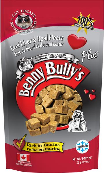 Bennys Bully's Beef Liver & Real Heart Cat Treats, 25-g (Size: 25-g)