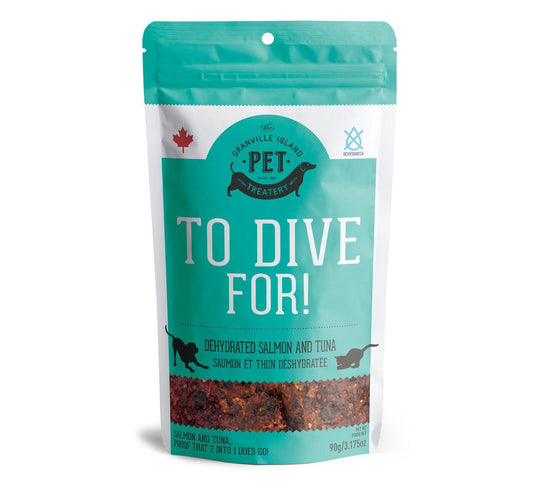 The Granville Island Pet Treatery To Dive For! Wild Salmon & Tuna Dehydrated Dog & Cat Treats, 90-gram (Size: 90-gram)