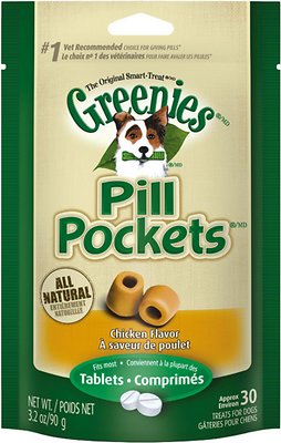 Greenies Pill Pockets Canine Tablets Chicken Flavor Dog Treats, 30-count (Size: 30-count, Size: 30-count)