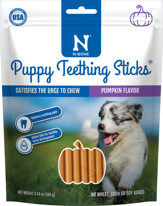 N-Bone Puppy Teething Sticks Pumpkin Flavor Dog Treats, 3.74-oz (Size: 3.74-oz)