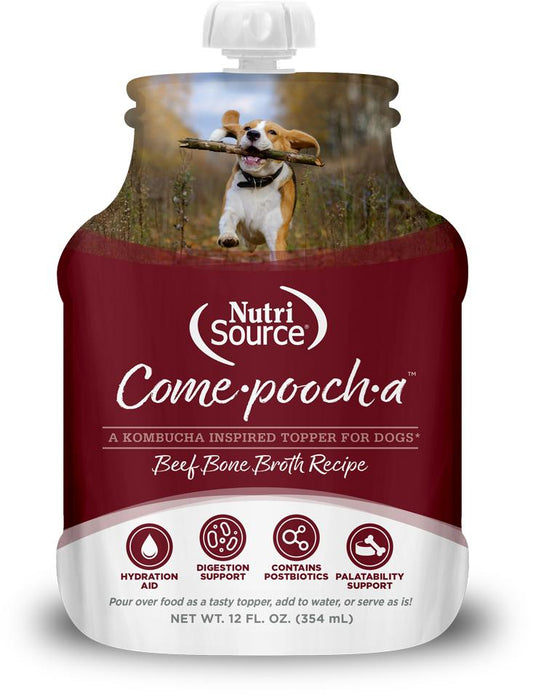 NutriSource Come-Pooch-A Beef Bone Broth Dog Food Topper, 12-oz (Size: 12-oz)