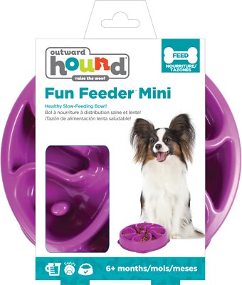 Outward Hound Fun Feeder Interactive Dog Bowl, Purple, Mini Purple (Size: Mini Purple)