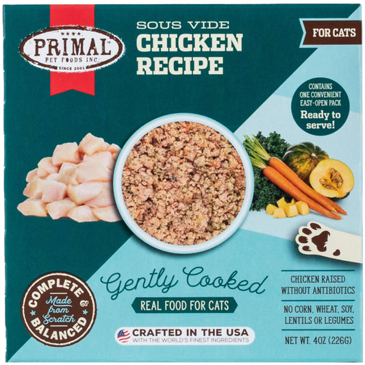 Primal Gently Cooked Chicken & Duck Recipe Frozen Cat Food, 4-oz (Size: 4-oz)