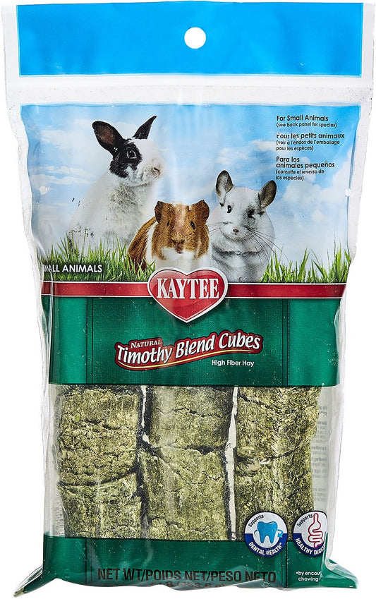 Kaytee Natural Timothy Cubes Small Animal Treats, 1-lb