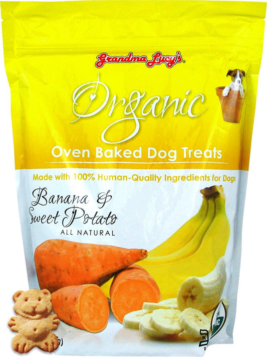Grandma Lucy's Organic Banana & Sweet Potato Oven Baked Dog Treats, 14-oz