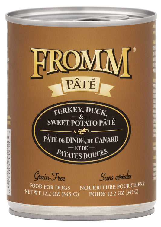 Fromm Turkey, Duck & Sweet Potato Pate Canned Dog Food, 12.2-oz (Size: 12.2-oz)