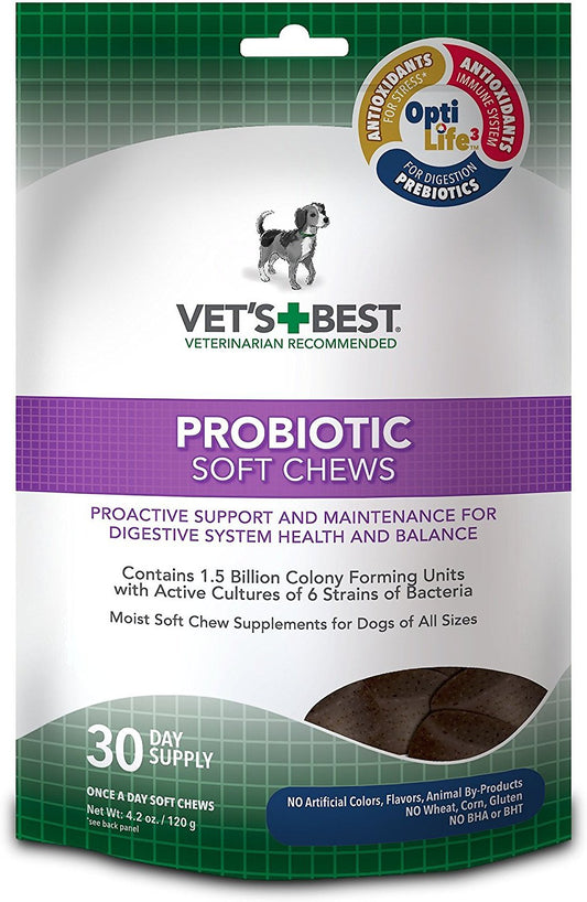 Vet's Best Probiotic Soft Chews Dog Supplement, 30 count