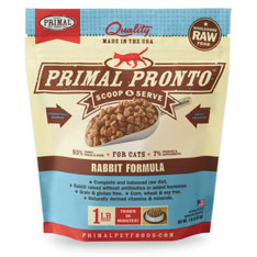 Primal Pronto Raw Frozen Rabbit Formula Cat Food, 1-lb (Size: 1-lb)