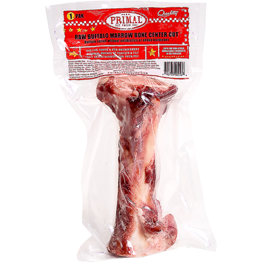 Primal Raw Buffalo Marrow Bone Raw Frozen Dog Treat, Center Cut, 1pk (Size: Center Cut, 1pk)