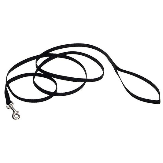Coastal Single-Ply Dog Leash, Black, 3/8-in Wide x 6-ft Long (Size: 3/8-in Wide x 6-ft Long)