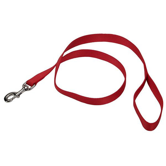 Coastal Single-Ply Dog Leash, Red, 1-in Wide x 6-ft Long (Size: 1-in Wide x 6-ft Long)