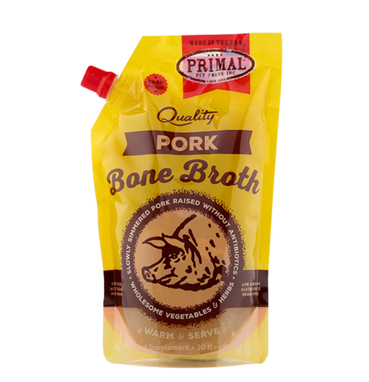 Primal Frozen Pork Bone Broth for Dogs & Cats, 20-oz (Size: 20-oz)