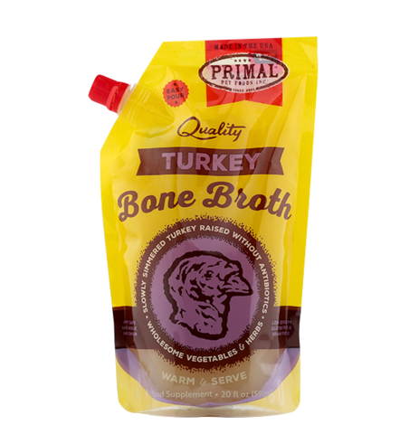 Primal Frozen Turkey Bone Broth for Dogs & Cats, 20-oz (Size: 20-oz)