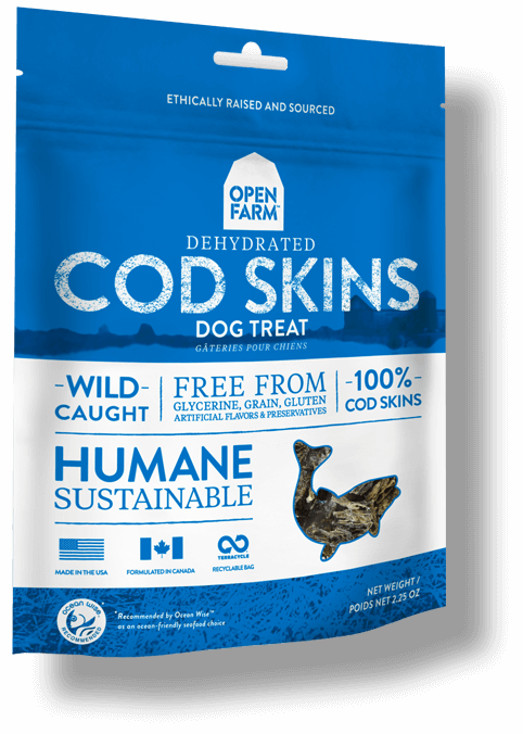 Open Farm Dehydrated Cod Skins Dog Treat, 2.25-oz (Size: 2.25-oz)