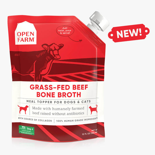 Open Farm Grass-Fed Beef Bone Broth Cat & Dog Meal Topper, 12-fl-oz (Size: 12-oz)