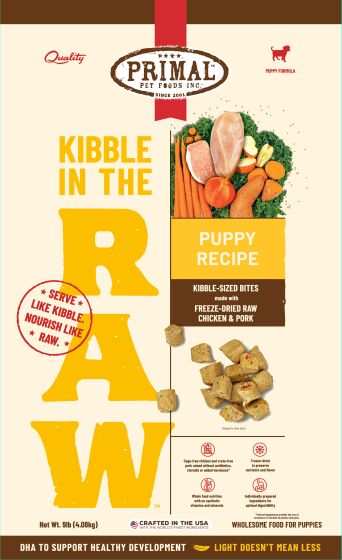 Primal - Kibble In The Raw - Puppy Chicken & Pork Recipe - Dog - 1.5lb