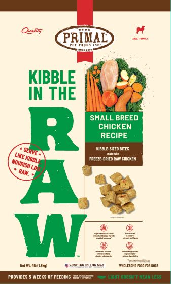 Primal - Kibble In The Raw - Small Breed - Chicken Recipe - Dog - 1.5lb