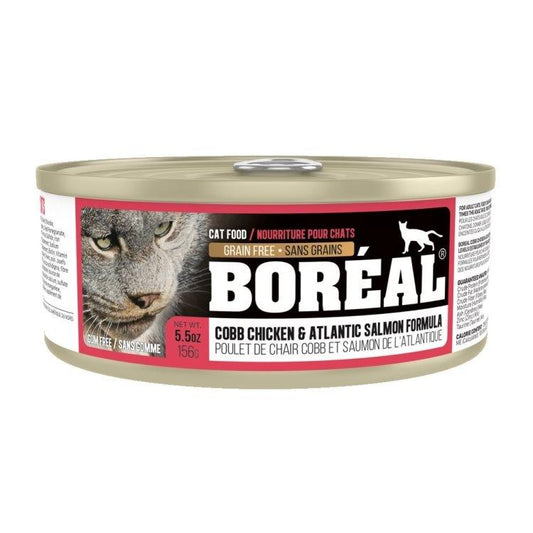 Boreal Cobb Chicken & Atlantic Salmon Grain-Free Wet Cat Food Can, 156-gram (Size: 156-gram)