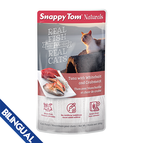 Snappy Tom® Naturals Tuna with Whitebait and Crabmeat Wet Cat Food, 100 gm