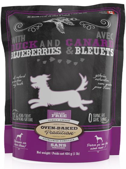 Oven-Baked Tradition Dog Treat Grain-Free Duck and Blueberries 454g