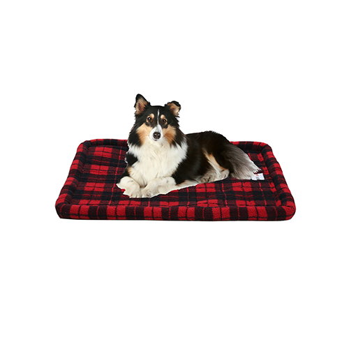 RUFF LOVE CRATE BED BOLSTER STYLE BUFFALO PLAID 18" X 12" DOG BED