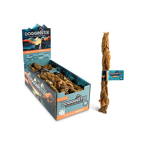 DOGGINSTIX Braided Beef Tripe 12" Natural Dog Chew