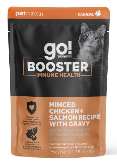 Go! Booster Immune Health Minced Chicken And Salmon With Gravy Cat, 2.5oz