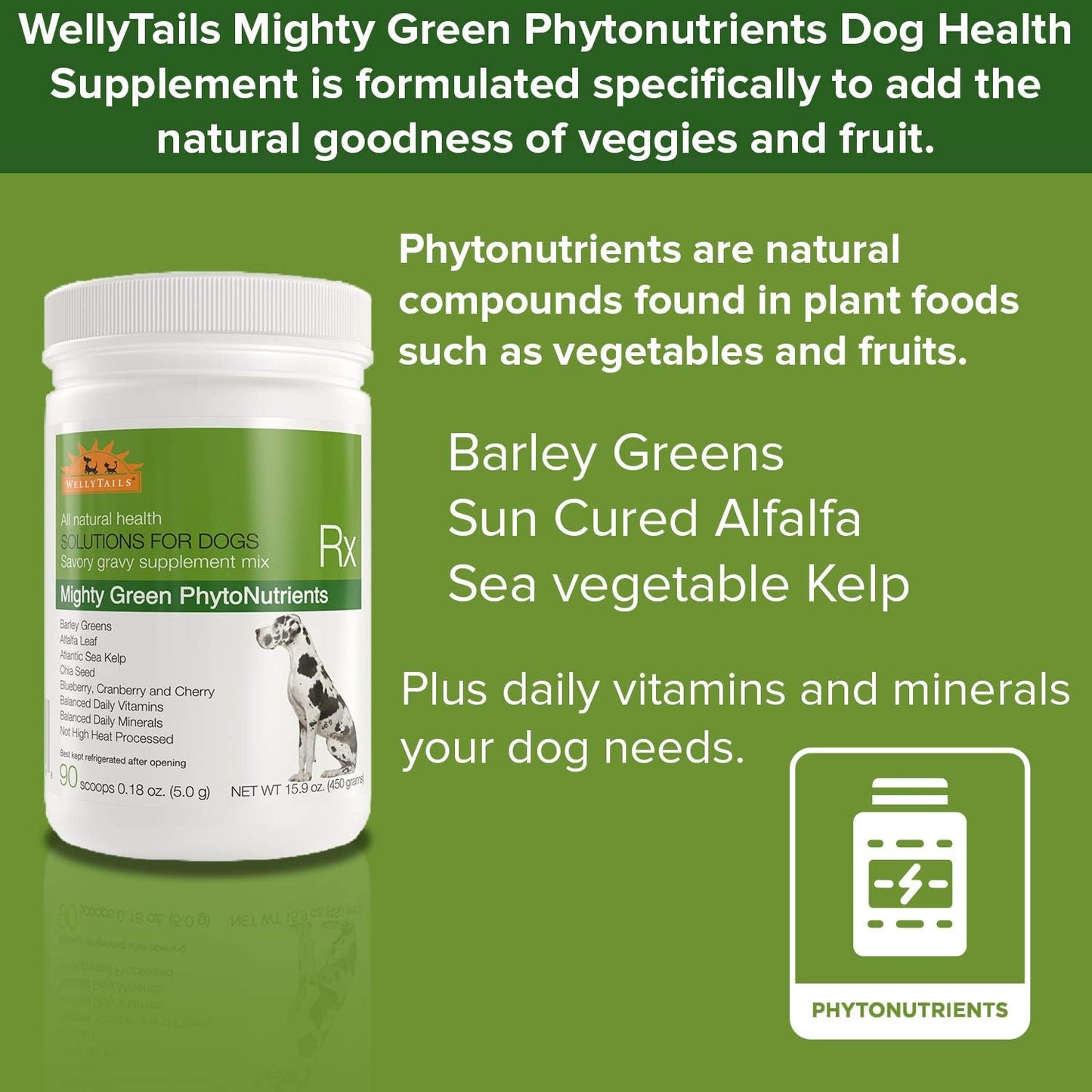 Wellytails Mighty Phytos Plus Vitamins And Minerals Rx Dog, 454g