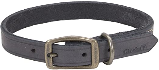 Circle T Rustic Leather Town Dog Collar, Slate Grey, 1-in Wide x 22-in Long (Size: 1-in Wide x 22-in Long)