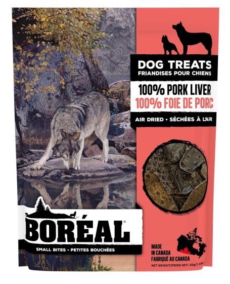 Boreal Dog Treats 100 Percent Pork Liver Small Bites Dog, 45g