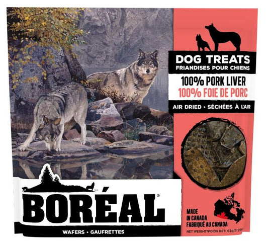 Boreal Dog Treats 100 Percent Pork Liver Wafers Dog, 92g