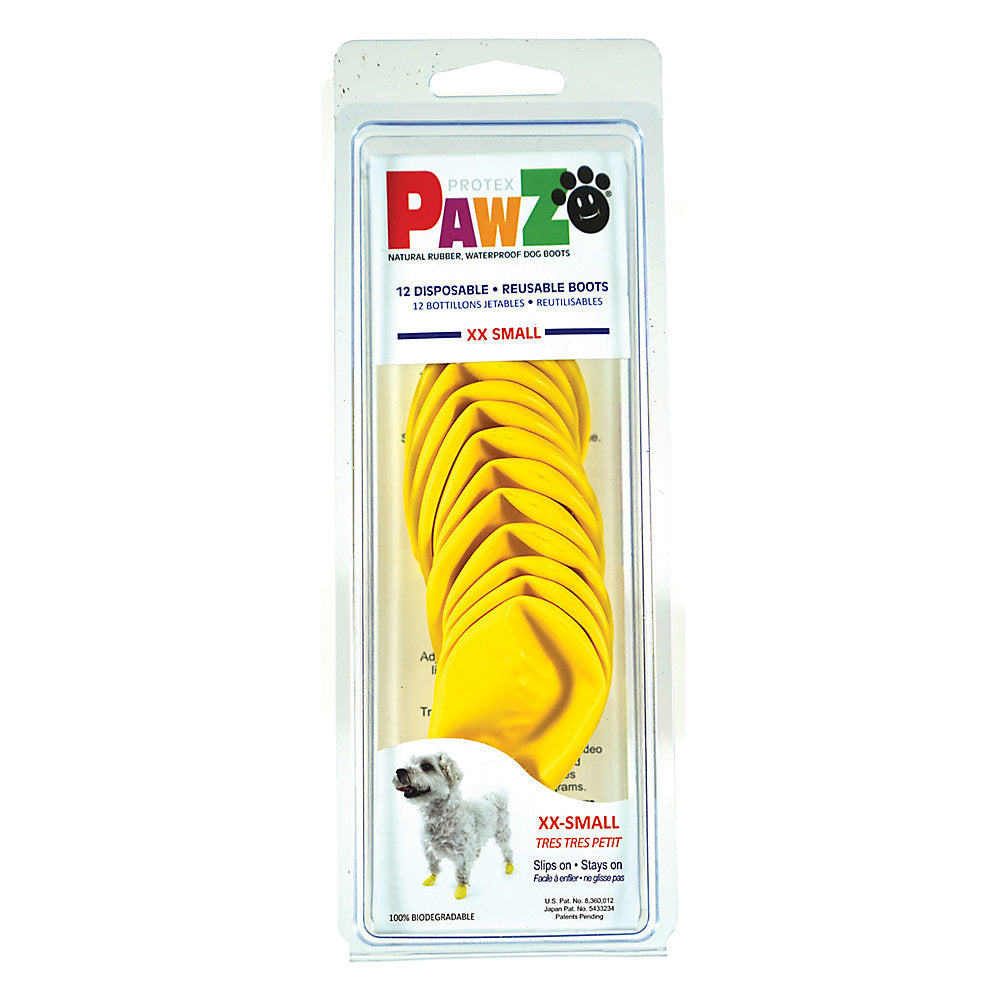 Pawz Waterproof Dog Boots, Yellow, XX-Small