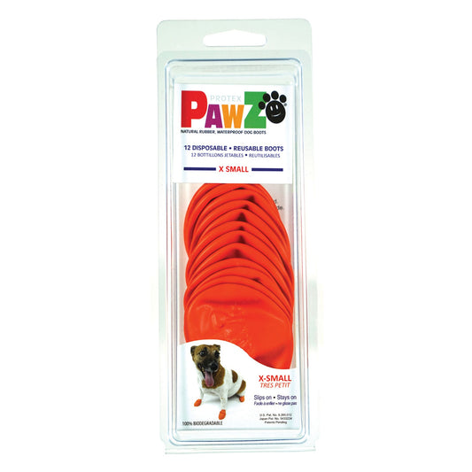 Pawz Waterproof Dog Boots, Orange, X-Small