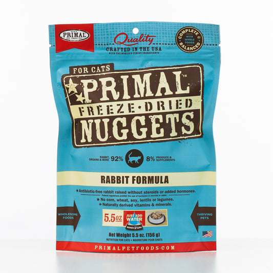 Primal Raw Freeze-Dried Nuggets Rabbit Formula Cat Food, 5.5-oz (Size: 5.5-oz)