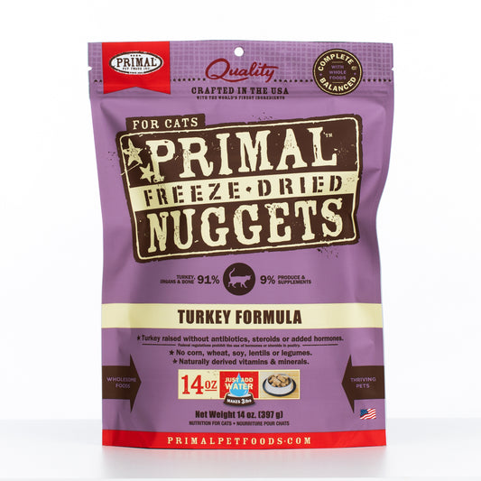 Primal Raw Freeze-Dried Nuggets Turkey Formula Cat Food, 5.5-oz (Size: 5.5-oz)